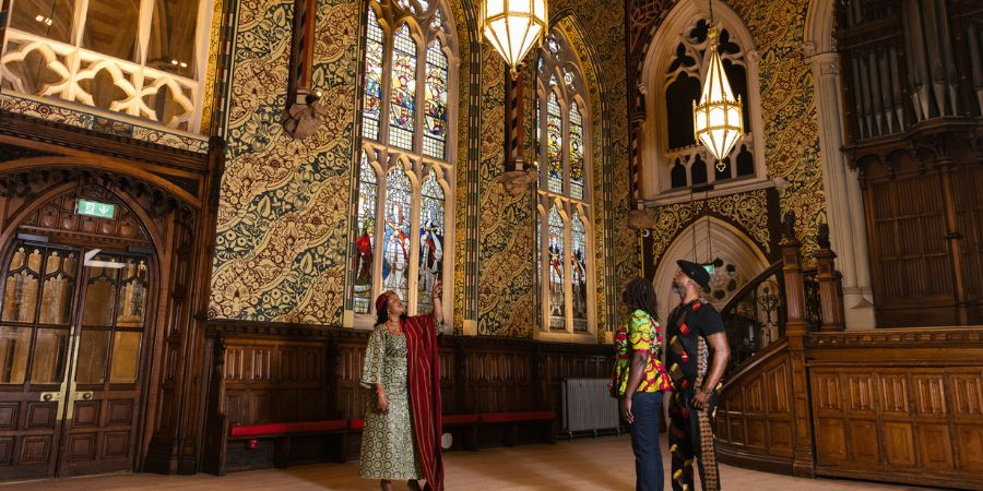 Visitors admiring The Great Hall at Rochdale Town Hall.