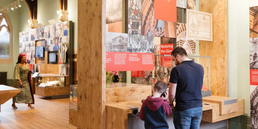 Visitors enjoying the displays at Rochdale Town Hall.